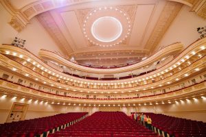 View of Carnegie Hall seating from the stage