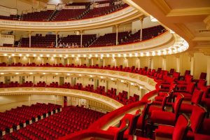 View of Carnegie Hall interior from the balcony