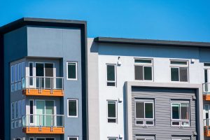 A row of townhomes